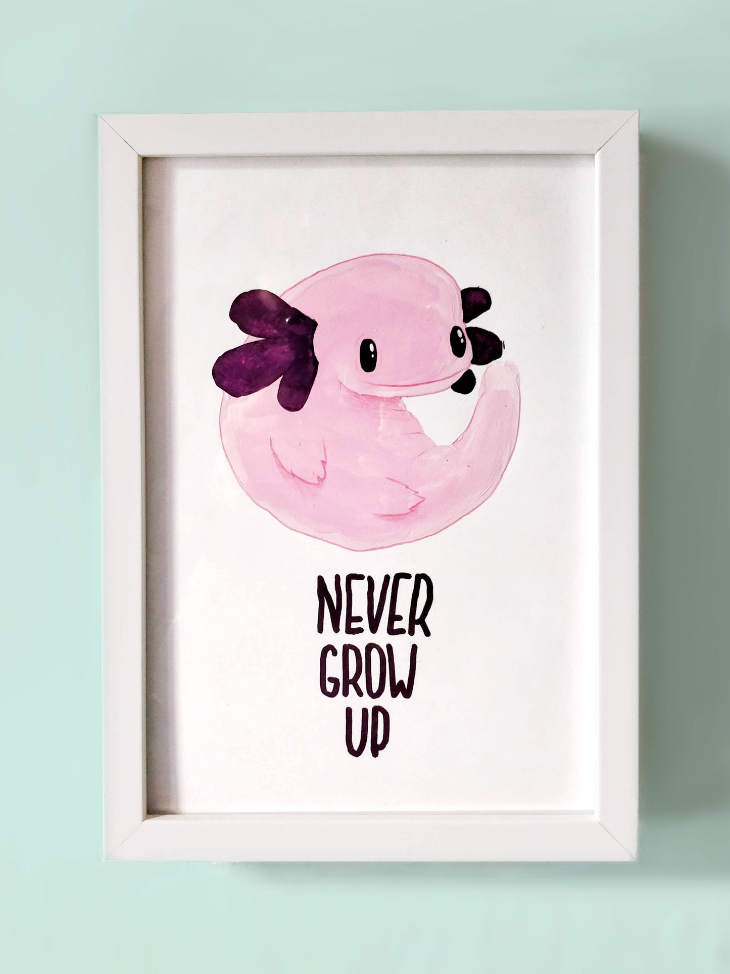 Handgemalte Axolotl Illustration