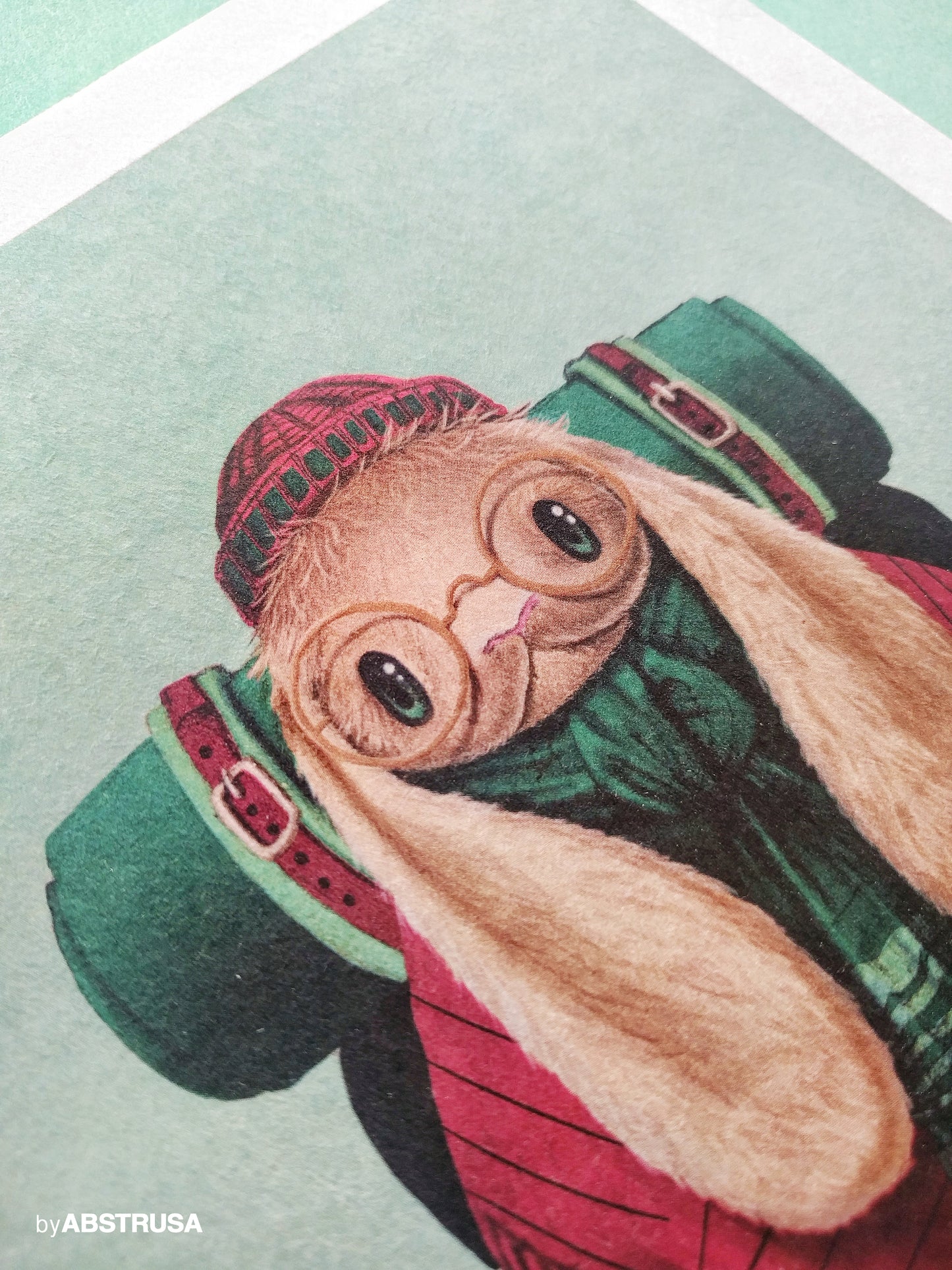 Süßer Hase auf Wanderreise — A5 Postkarte