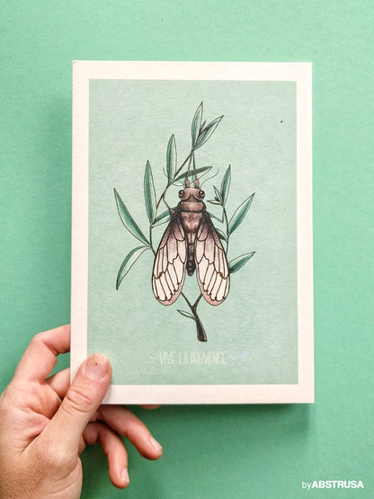 Zikade aus der Provence — A5 Postkarte
